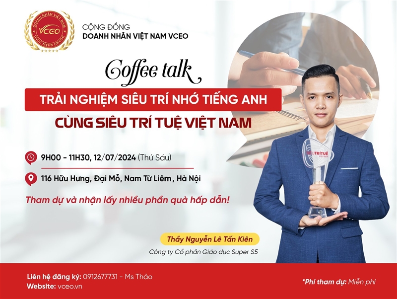 VCEO Coffee Talk 7 - Trải nghiệm siêu trí nhớ tiếng anh cùng siêu trí tuệ Việt Nam