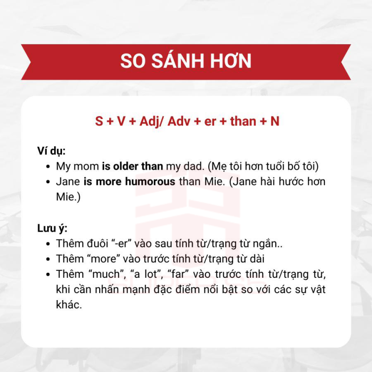 Cấu trúc, cách dùng so sánh hơn và so sánh nhất trong tiếng Anh