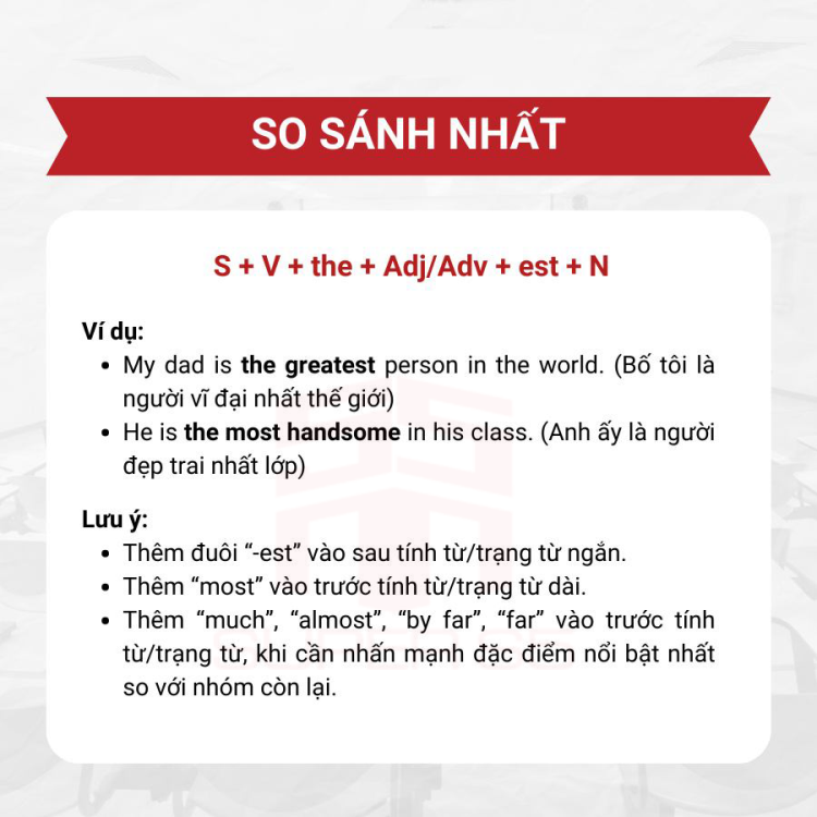 Cấu trúc, cách dùng so sánh hơn và so sánh nhất trong tiếng Anh