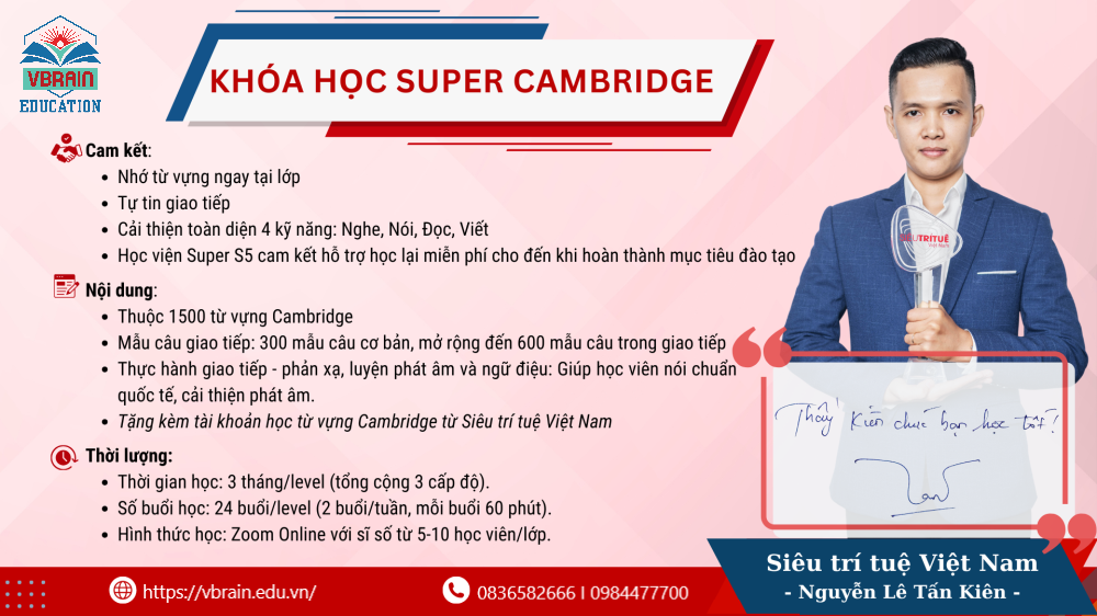 Super Cambridge English: Khóa học và ứng dụng hỗ trợ học tiếng anh