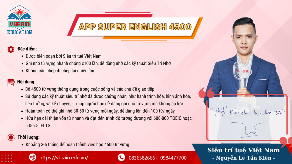 Học 4500 từ vựng tiếng Anh chưa bao giờ dễ đến thế với Super S5