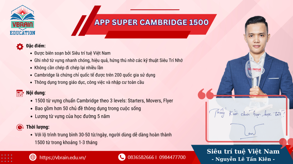 Luyện siêu trí nhớ tiếng anh với Super Cambridge English